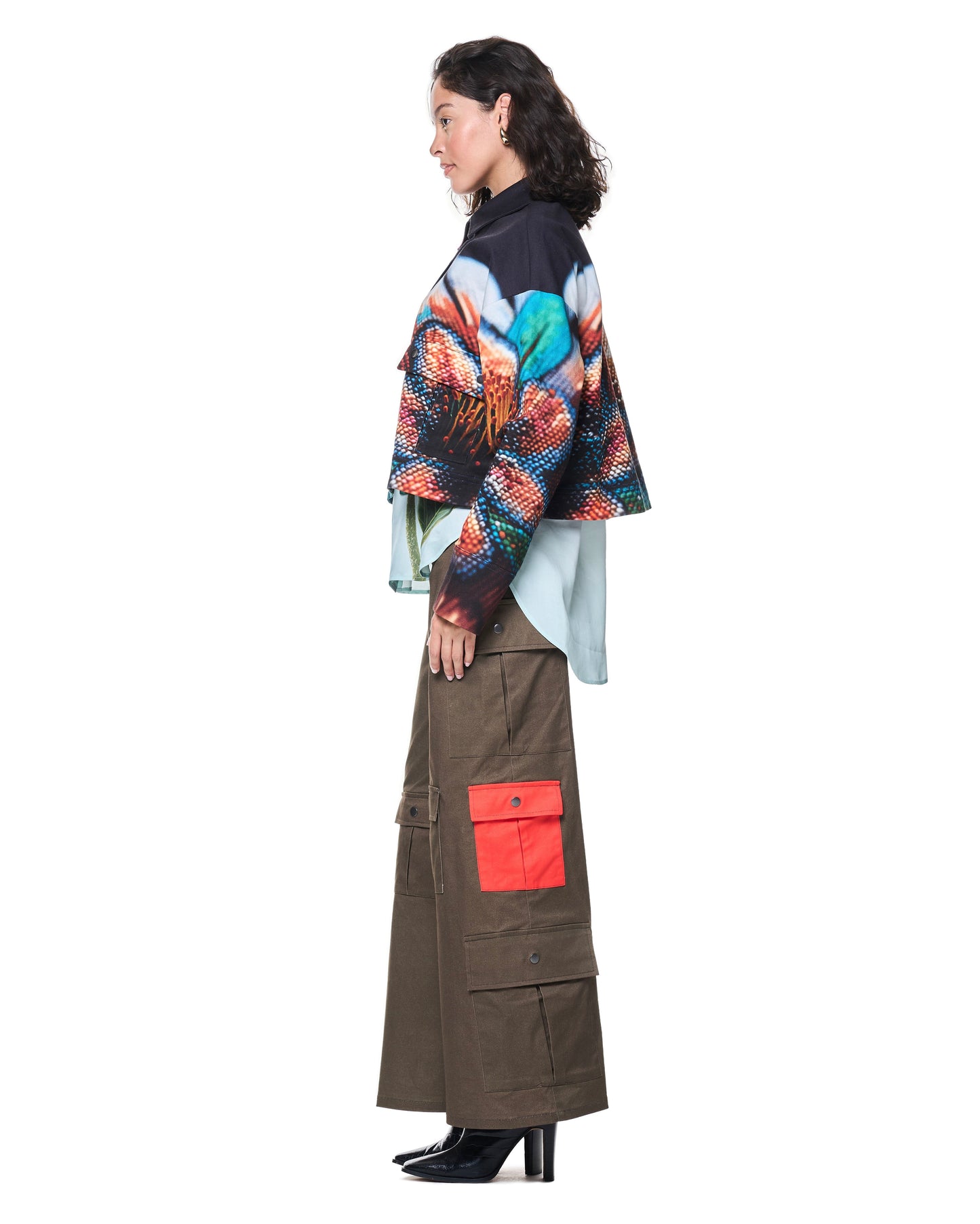 Mia Jacket | Navy Cross Stitch Florals